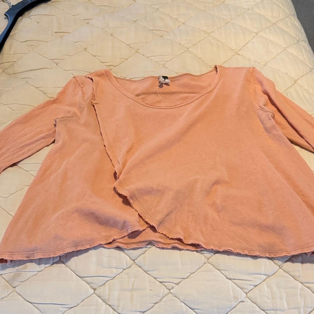 Free People Peach Swing Tulip Top